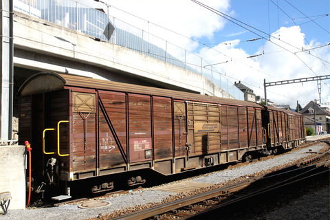 Rhb Gak-v 5420 Großraumgüterwagen braune Türen