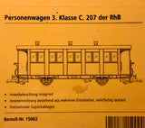 Brawa IIm Rhb C.207  2Achs Personenwagen 3.Kl.