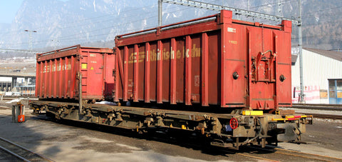 RhB R-w 8206 ACTS-Tragwagen 2Ctr "Rhätische Bahn"